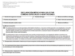 Medical Statement (Spanish)