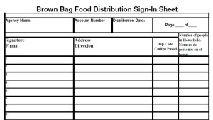 brown bag sign in sheets