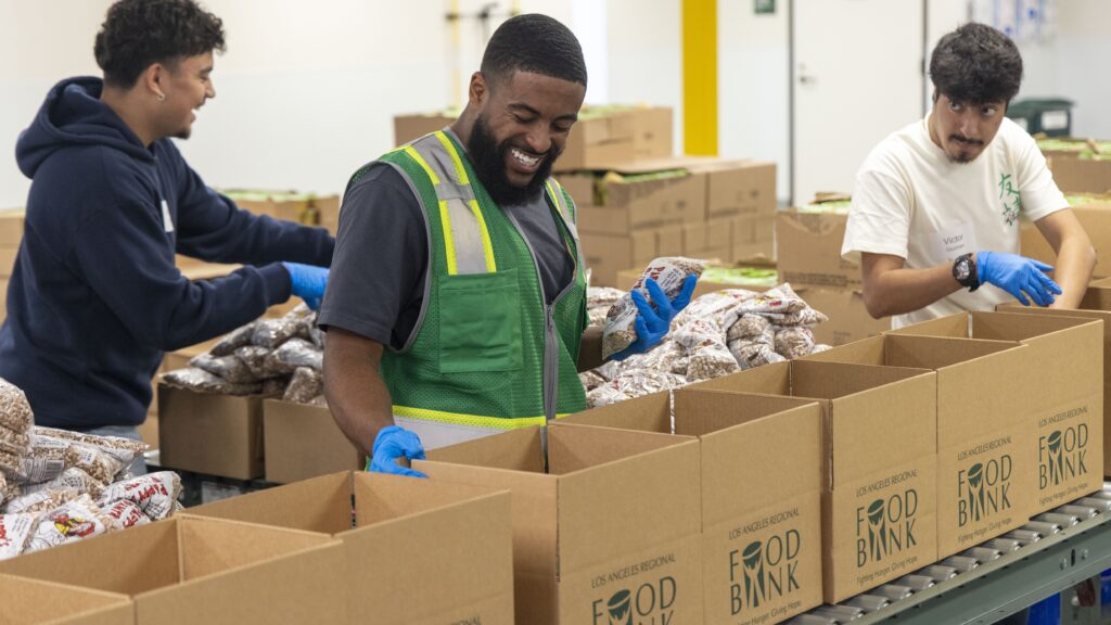 Chase Griffin volunteers at the Food Bank