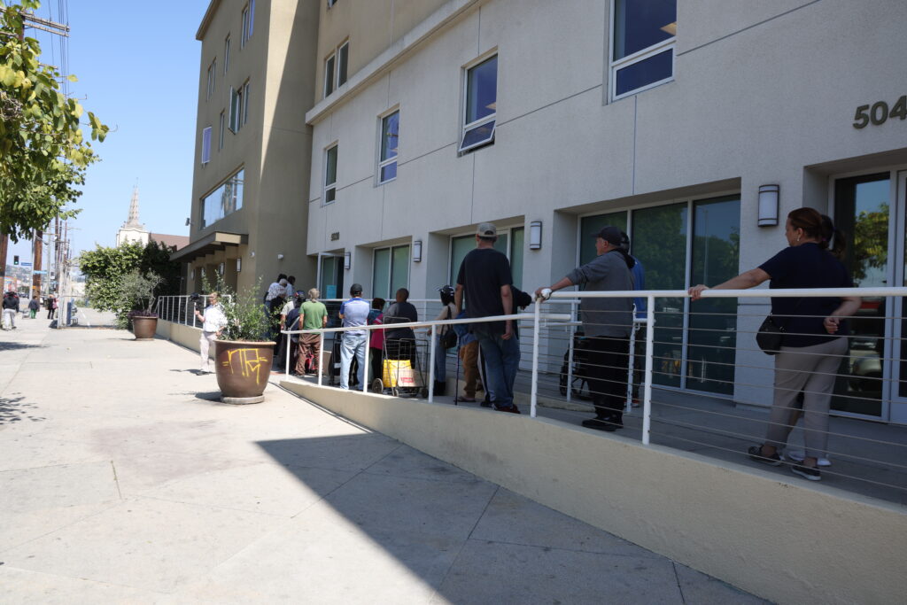 Food distribution at Hollywood Community Housing