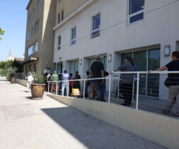 Food distribution at Hollywood Community Housing